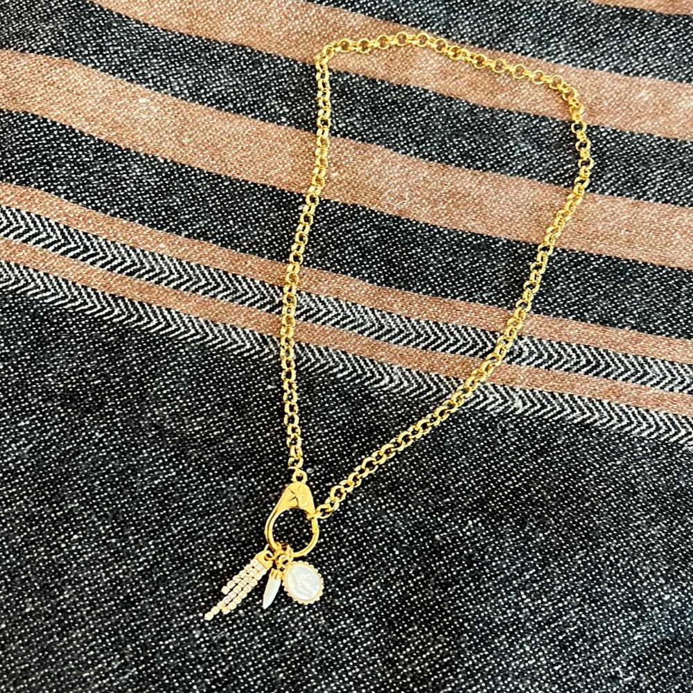 By NOUCK gold plated rolo necklace plus charms
